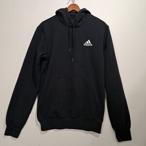 Adidas Mens Fleece Pullover Hoodie Black Medium